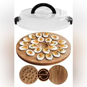 BNIB Deviled Egg / charcuterie Carrier with Lid | Reversible